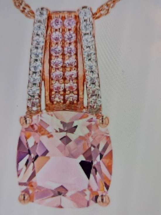 Jewelry - Morganite, Pink, And White Rose Gold Necklace